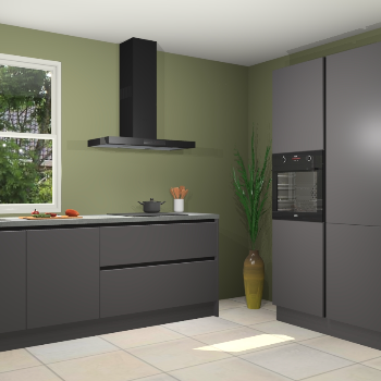 Onyxgrijze greeploze keuken Monaco 58963