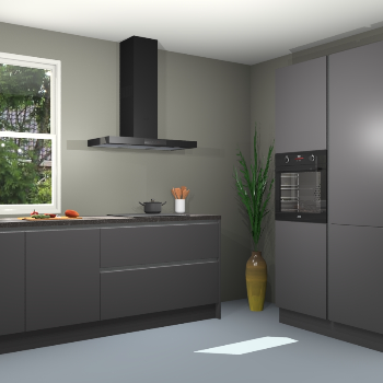 Onyxgrijze greeploze keuken Monaco 58966