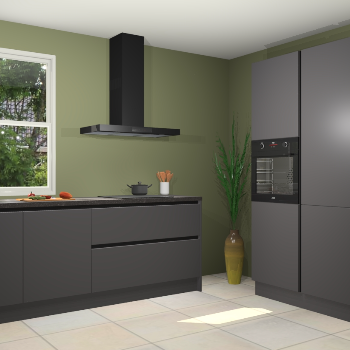 Onyxgrijze greeploze keuken Monaco 58969