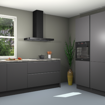 Onyxgrijze greeploze keuken Monaco 58972