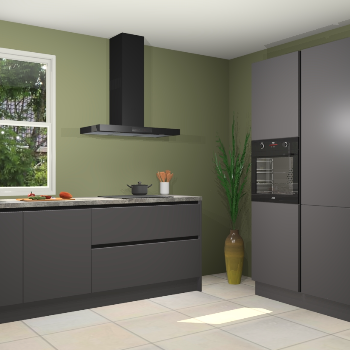 Onyxgrijze greeploze keuken Monaco 58975