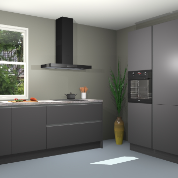 Onyxgrijze greeploze keuken Monaco 58978