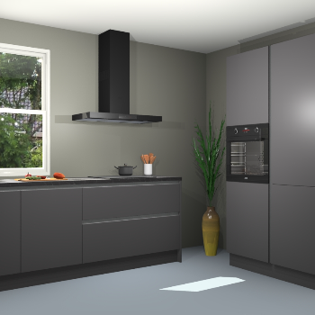 Onyxgrijze greeploze keuken Monaco 58984