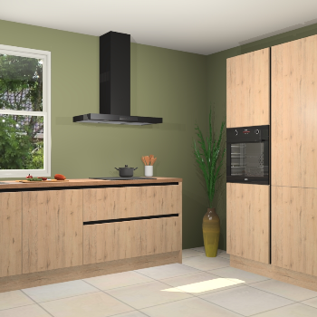 Madera natuur greeploze keuken Monaco 59083