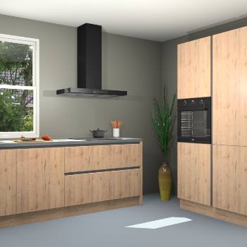 Madera natuur greeploze keuken Monaco 59111