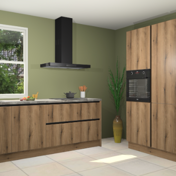 Gouden eiken greeploze keuken Monaco 60037