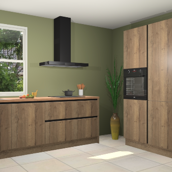 Chocolade eiken greeploze keuken Monaco 60101