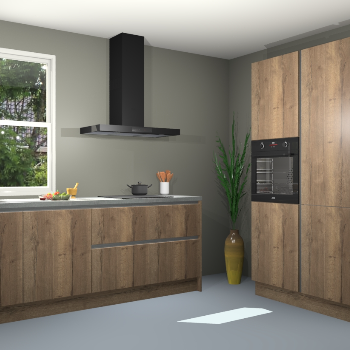 Chocolade eiken greeploze keuken Monaco 60122