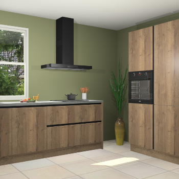 Chocolade eiken greeploze keuken Monaco 60125