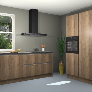 Chocolade eiken greeploze keuken Monaco 60128