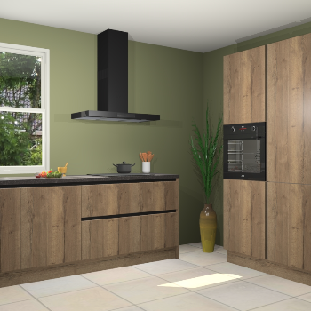 Chocolade eiken greeploze keuken Monaco 60131