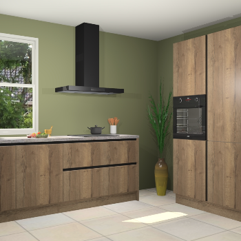 Chocolade eiken greeploze keuken Monaco 60143