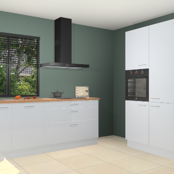 Sneeuwwitte hoogglans keuken Monaco 60410