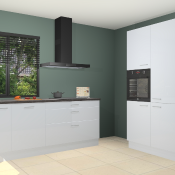 Sneeuwwitte hoogglans keuken Monaco 60429