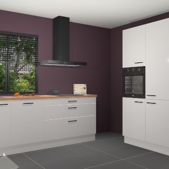 Zijdegrijze hoogglans keuken Monaco 60551