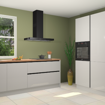 Zijdegrijze hoogglans  greeploze keuken Monaco 60553