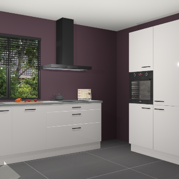 Zijdegrijze hoogglans keuken Monaco 60606