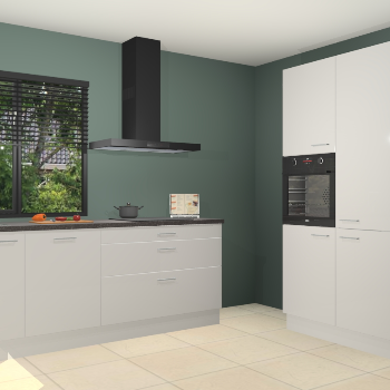 Zijdegrijze hoogglans keuken Monaco 60609