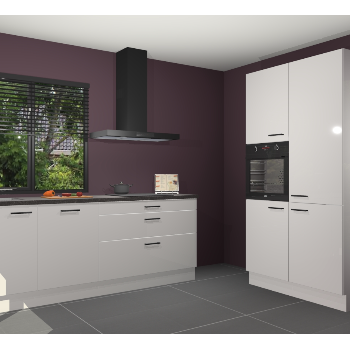 Zijdegrijze hoogglans keuken Monaco 60611