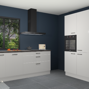 Zijdegrijze hoogglans keuken Monaco 60612