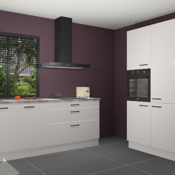 Zijdegrijze hoogglans keuken Monaco 60617