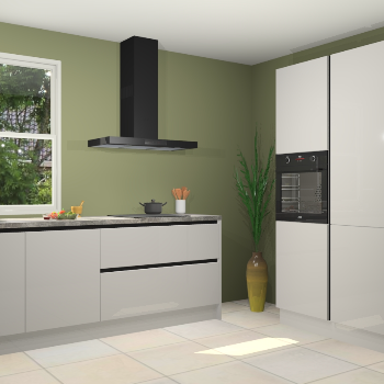 Zijdegrijze hoogglans  greeploze keuken Monaco 60619