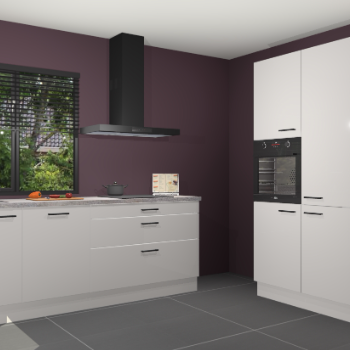 Zijdegrijze hoogglans keuken Monaco 60623