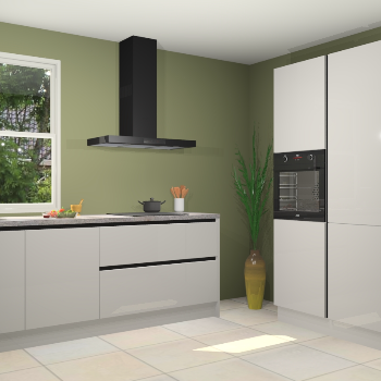 Zijdegrijze hoogglans  greeploze keuken Monaco 60625