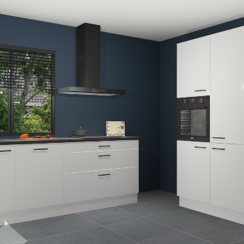 Zijdegrijze hoogglans keuken Monaco 60630