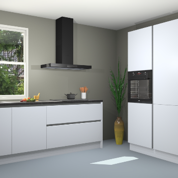 Sneeuwwitte greeploze keuken Monaco 61115