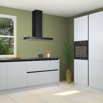 Sneeuwwitte greeploze keuken Monaco 61118