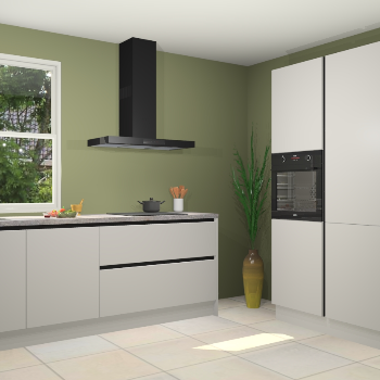 Zijdegrijze greeploze keuken Monaco 61246