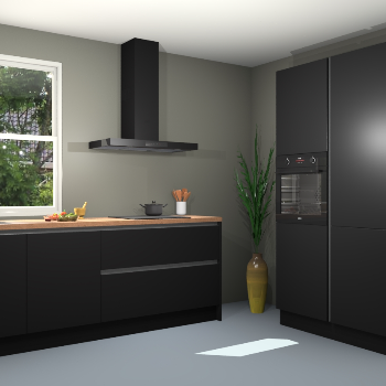 Zwarte greeploze keuken Monaco 61537