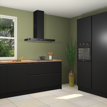 Zwarte greeploze keuken Monaco 61540