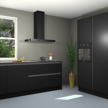 Zwarte greeploze keuken Monaco 62440