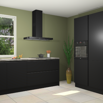 Zwarte greeploze keuken Monaco 62482