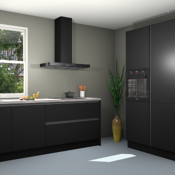 Zwarte greeploze keuken Monaco 62452