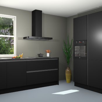 Zwarte greeploze keuken Monaco 62458