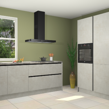 Beton opaal greeploze keuken Monaco 62594