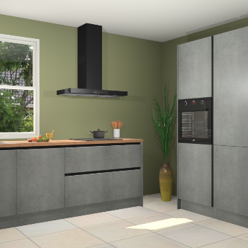 Beton parelgrijs greeploze keuken Monaco 62666