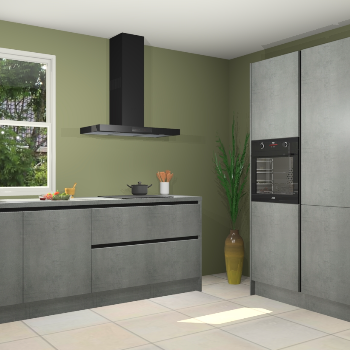 Beton parelgrijs greeploze keuken Monaco 62691