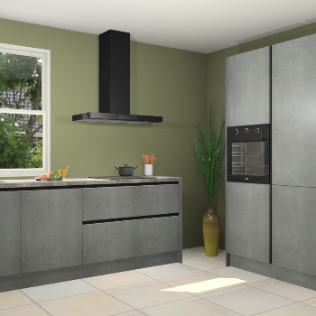 Beton parelgrijs greeploze keuken Monaco 62703