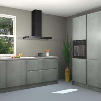 Beton parelgrijs greeploze keuken Monaco 62706