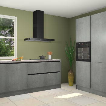 Beton parelgrijs greeploze keuken Monaco 62709