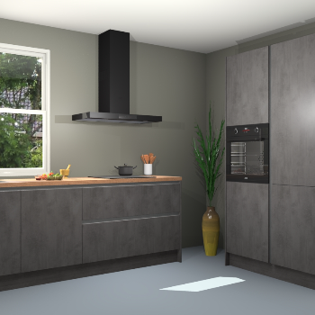Beton antraciet greeploze keuken Monaco 62796