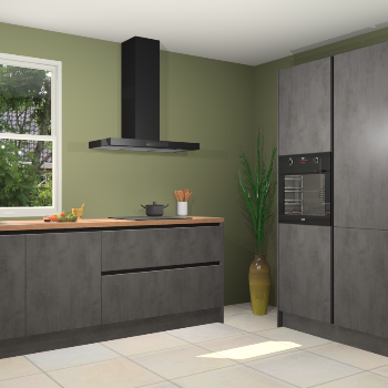 Beton antraciet greeploze keuken Monaco 62799