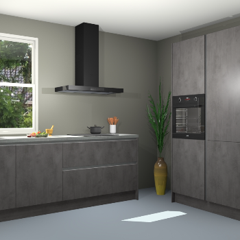 Beton antraciet greeploze keuken Monaco 62816