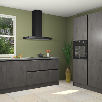 Beton antraciet greeploze keuken Monaco 62819