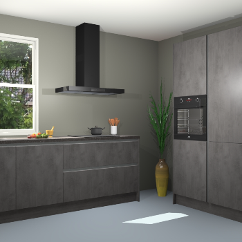 Beton antraciet greeploze keuken Monaco 62822