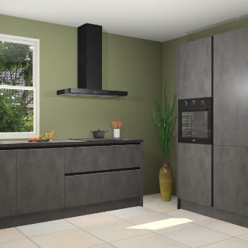 Beton antraciet greeploze keuken Monaco 62825